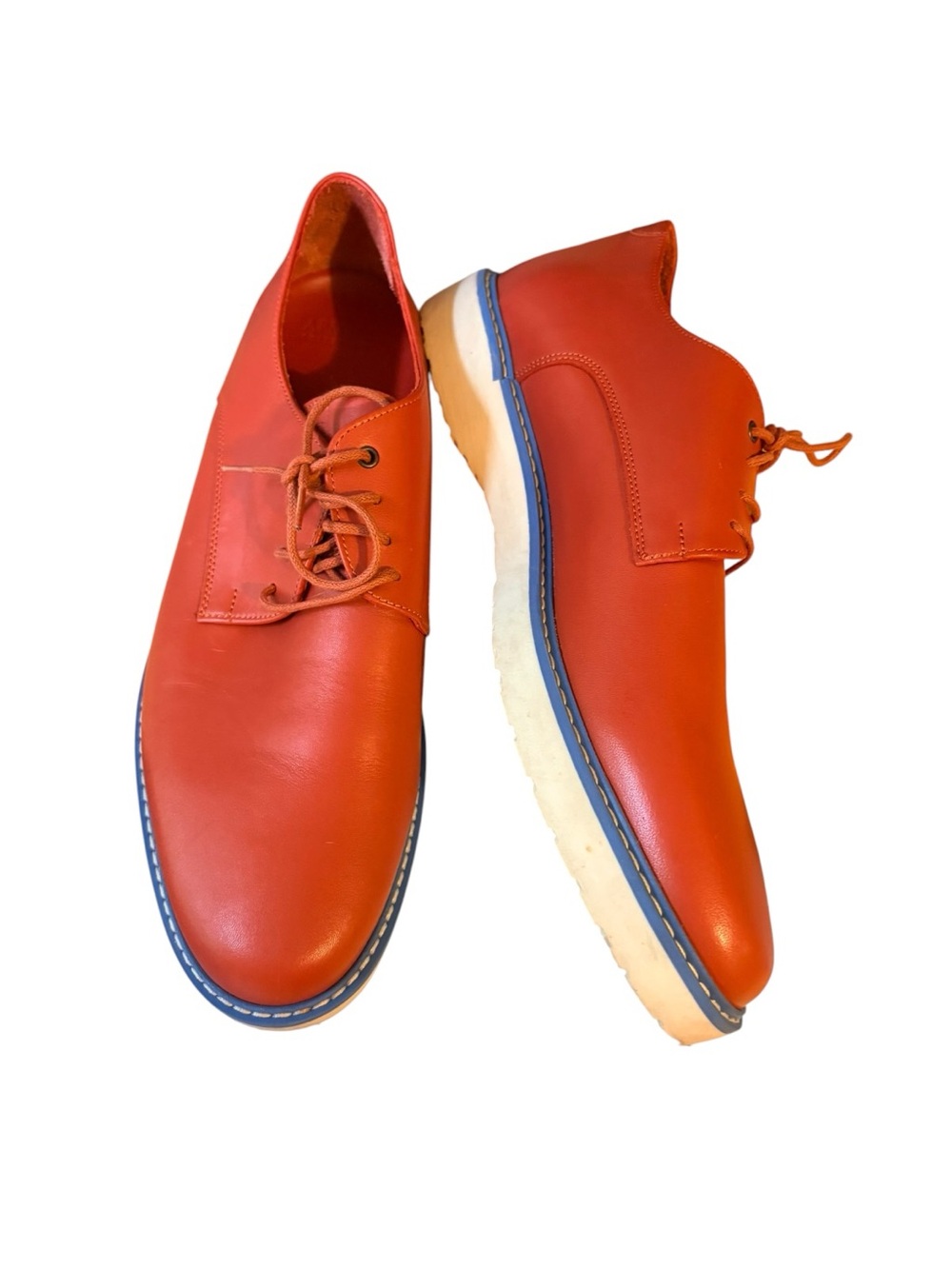 Armani Collezioni Oxford Shoes 44 Orange Leather US SZ 10.5-11